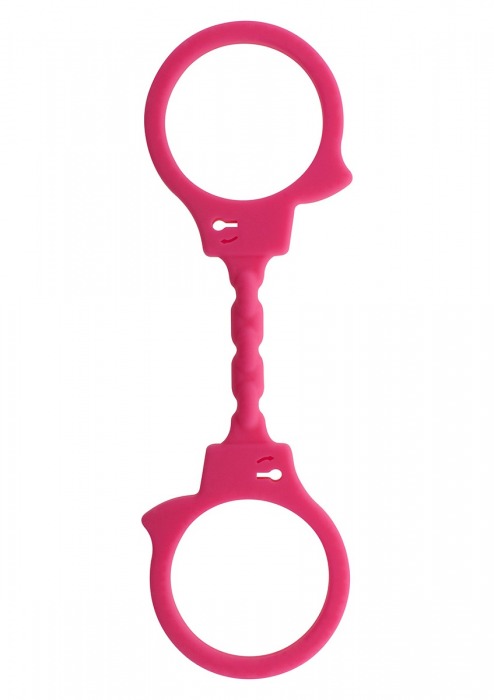 Розовые эластичные наручники STRETCHY FUN CUFFS - Toy Joy - купить с доставкой в Ростове-на-Дону
