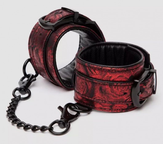 Красно-черные наручники Reversible Faux Leather Wrist Cuffs - Fifty Shades of Grey - купить с доставкой в Ростове-на-Дону