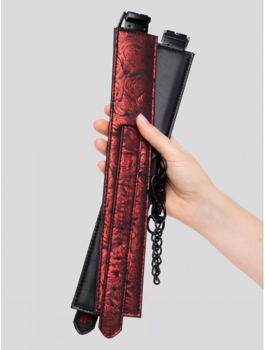 Красно-черные оковы Reversible Faux Leather Ankle Cuffs - Fifty Shades of Grey - купить с доставкой в Ростове-на-Дону