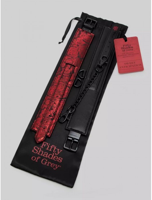 Красно-черные оковы Reversible Faux Leather Ankle Cuffs - Fifty Shades of Grey - купить с доставкой в Ростове-на-Дону