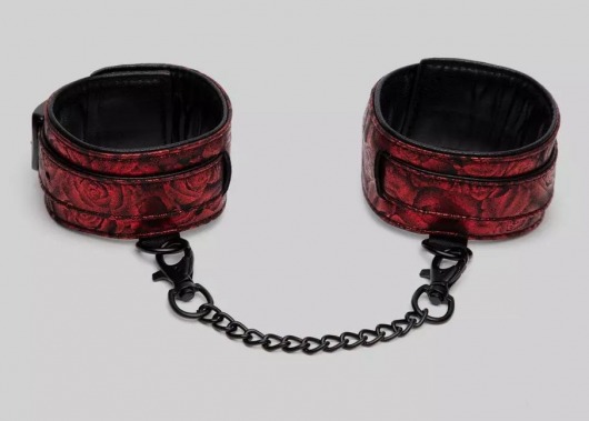 Красно-черные оковы Reversible Faux Leather Ankle Cuffs - Fifty Shades of Grey - купить с доставкой в Ростове-на-Дону