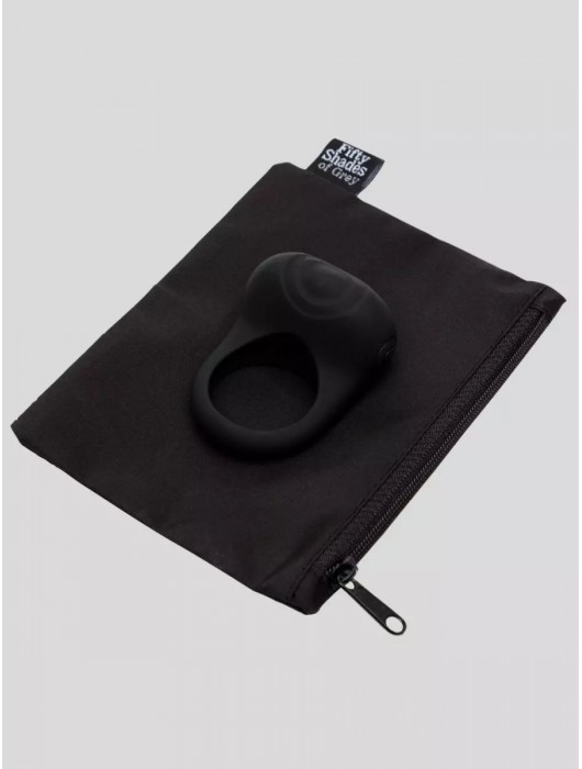 Черное эрекционное виброкольцо Sensation Rechargeable Vibrating Love Ring - Fifty Shades of Grey - в Ростове-на-Дону купить с доставкой