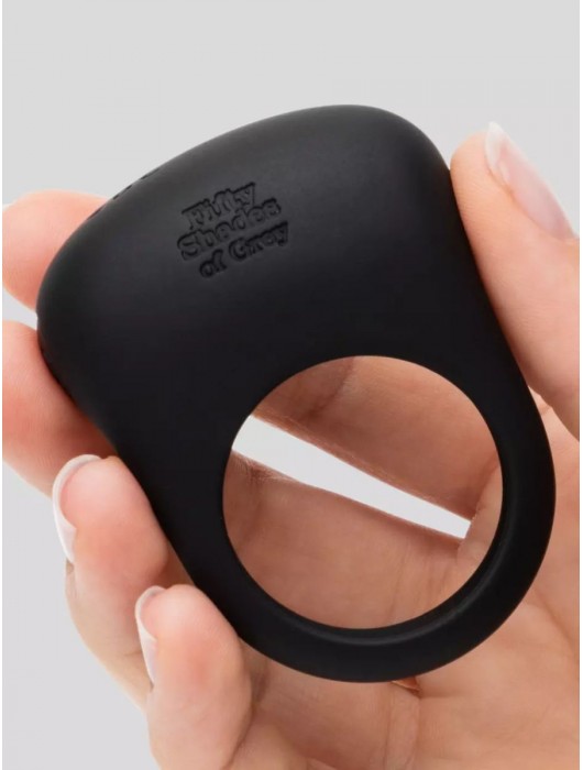 Черное эрекционное виброкольцо Sensation Rechargeable Vibrating Love Ring - Fifty Shades of Grey - в Ростове-на-Дону купить с доставкой
