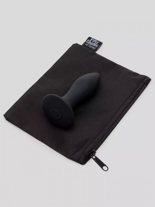Черная анальная вибропробка Sensation Rechargeable Vibrating Butt Plug - 8,9 см. - Fifty Shades of Grey