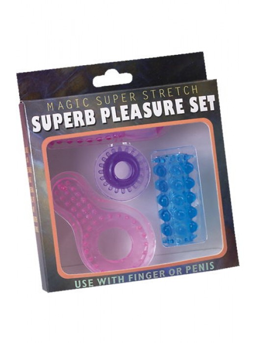 Набор из 4 разноцветных желейных насадок Super Pleasure Set - NMC - в Ростове-на-Дону купить с доставкой