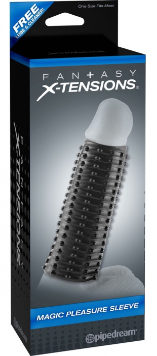 Чёрная насадка Magic Pleasure Sleeve - 13 см. - Pipedream - в Ростове-на-Дону купить с доставкой