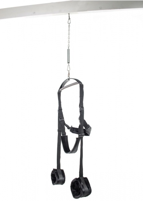 Чёрные секс-качели Spinning Fantasy Swing - Pipedream - купить с доставкой в Ростове-на-Дону