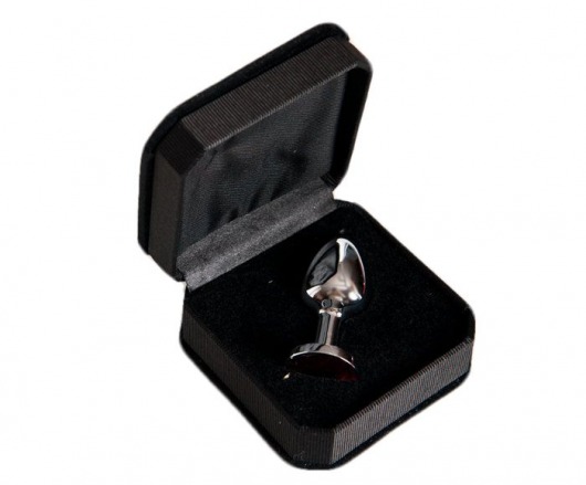 Малая серебристая анальная втулка с красным кристаллом - 6 см. - ToyFa - купить с доставкой в Ростове-на-Дону