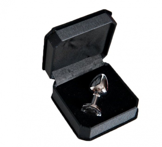 Малая серебристая анальная втулка с прозрачным кристаллом - 6 см. - ToyFa - купить с доставкой в Ростове-на-Дону