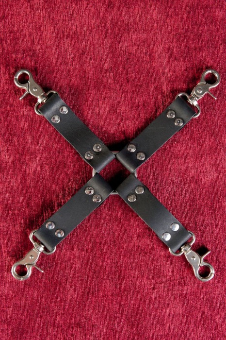 Черный кожаный бондажный переходник - ToyFa - купить с доставкой в Ростове-на-Дону