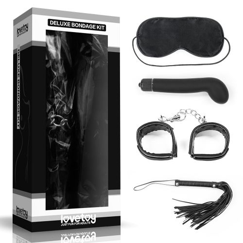 БДСМ-набор Deluxe Bondage Kit: маска, вибратор, наручники, плётка - Lovetoy - купить с доставкой в Ростове-на-Дону