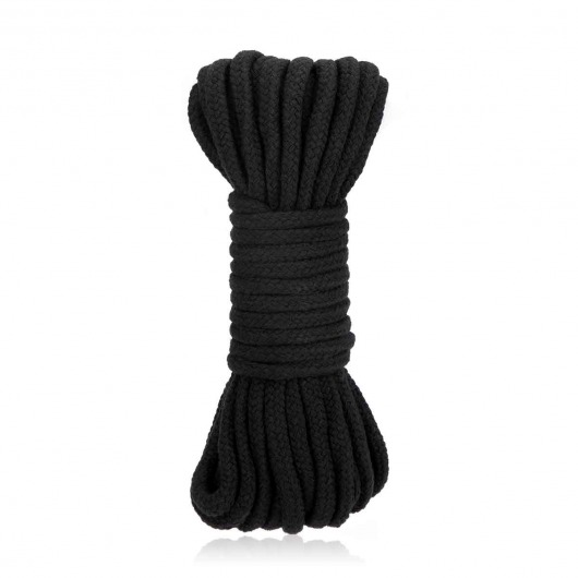 Черная хлопковая веревка для связывания Bondage Rope - 10 м. - Lux Fetish - купить с доставкой в Ростове-на-Дону