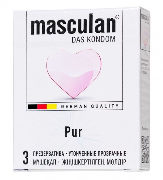 Супертонкие презервативы Masculan Pur - 3 шт. - Masculan - купить с доставкой в Ростове-на-Дону