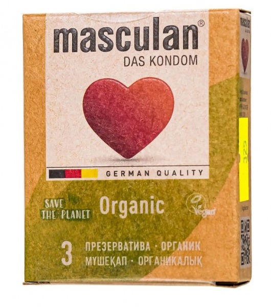 Экологически чистые презервативы Masculan Organic - 3 шт. - Masculan - купить с доставкой в Ростове-на-Дону