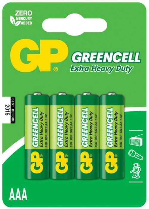 Батарейки солевые GP GreenCell AAA/R03G - 4 шт. - Элементы питания - купить с доставкой в Ростове-на-Дону