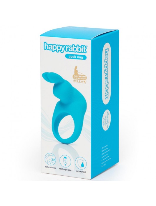 Голубое эрекционное виброкольцо Happy Rabbit Rechargeable Rabbit Cock Ring - Happy Rabbit - в Ростове-на-Дону купить с доставкой