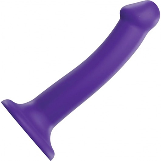 Фиолетовый фаллоимитатор-насадка Strap-On-Me Dildo Dual Density size M - 18 см. - Strap-on-me - купить с доставкой в Ростове-на-Дону