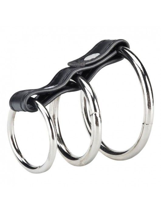 Хомут на пенис из трех металлических колец 3 RING GATES OF HELL - BlueLine - в Ростове-на-Дону купить с доставкой