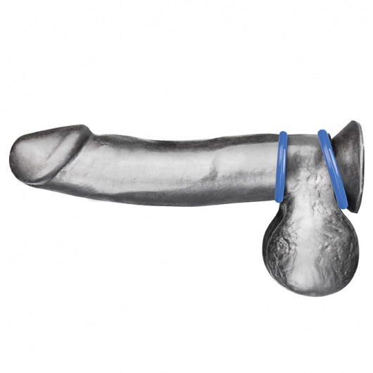 Набор из двух голубых силиконовых колец разного диаметра SILICONE COCK RING SET - BlueLine - в Ростове-на-Дону купить с доставкой