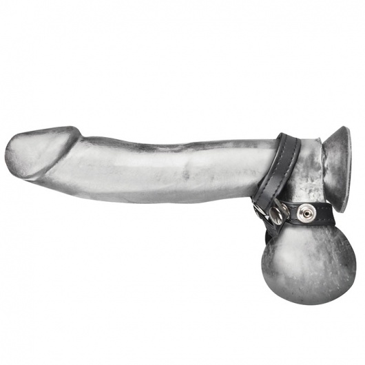 Разделитель мошонки из искусственной кожи на клепках 8 STYLE BALL DIVIDER - BlueLine - купить с доставкой в Ростове-на-Дону