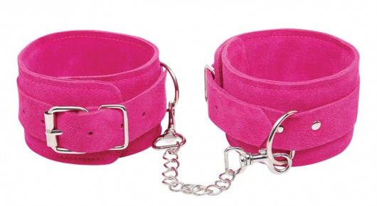 Розовые замшевые наручники PINK WRIST CUFFS - Pipedream - купить с доставкой в Ростове-на-Дону