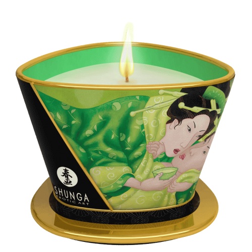 Массажная свеча Exotic Green Tea с ароматом зелёного чая - 170 мл. - Shunga - купить с доставкой в Ростове-на-Дону