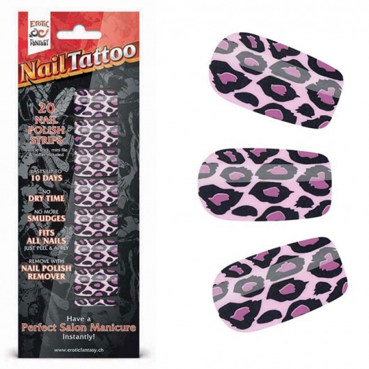 Набор лаковых полосок для ногтей Фиолетовый леопард Nail Foil - Erotic Fantasy купить с доставкой