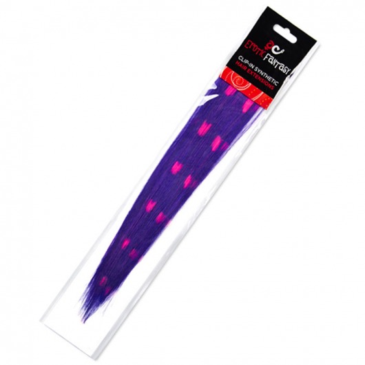 Цветные Clip-In локоны фиолетовые с розовыми сердечками - Erotic Fantasy купить с доставкой