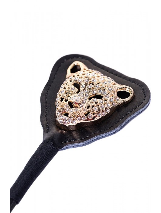 Чёрный стек с фигуркой леопарда на наконечнике - 21 см. - ToyFa - купить с доставкой в Ростове-на-Дону