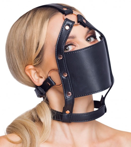 Черный намордник с кляпом-шаром Head Harness With A Gag - Orion - купить с доставкой в Ростове-на-Дону