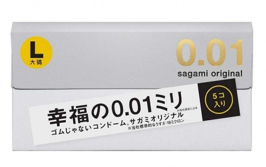 Презервативы Sagami Original 0.02 L-size увеличенного размера - 5 шт. - Sagami - купить с доставкой в Ростове-на-Дону