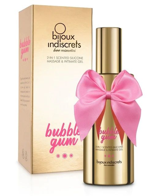 Гель с ароматом жвачки Bubblegum 2-in-1 Scented Silicone Massage And Intimate Gel - 100 мл. - Bijoux Indiscrets - купить с доставкой в Ростове-на-Дону