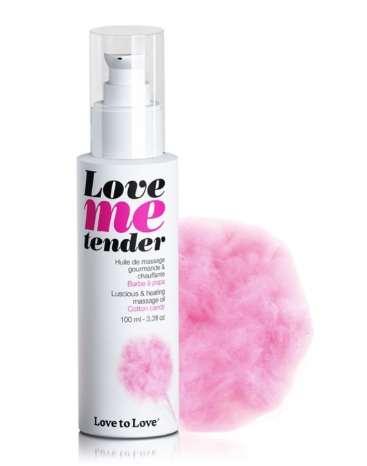 Съедобное согревающее массажное масло Love Me Tender Cotton Candy с ароматом сладкой ваты - 100 мл. - Love to Love - купить с доставкой в Ростове-на-Дону