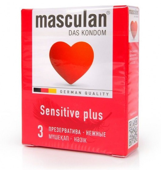 Презервативы Masculan Sensitive plus - 3 шт. - Masculan - купить с доставкой в Ростове-на-Дону