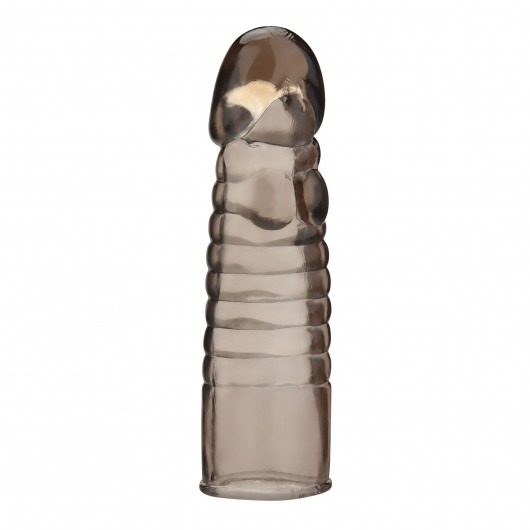 Дымчатая насадка-удлинитель Ribbed Realistic Penis Enhancing Sleeve Extension - 15,2 см. - BlueLine - в Ростове-на-Дону купить с доставкой