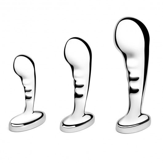 Набор из 3 стальных стимуляторов простаты Stainless Steel P-spot Training Set - b-Vibe - в Ростове-на-Дону купить с доставкой