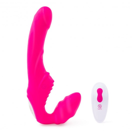 Розовый безремневой страпон на радиоуправлении Strapless Together - 22 см. - Together Toy - купить с доставкой в Ростове-на-Дону