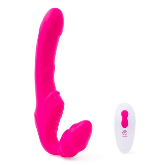Розовый безремневой страпон на радиоуправлении Strapless Together - 22 см. - Together Toy - купить с доставкой в Ростове-на-Дону