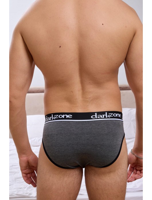 Темно-серые мужские трусы-брифы с вырезом - Darkzone купить с доставкой
