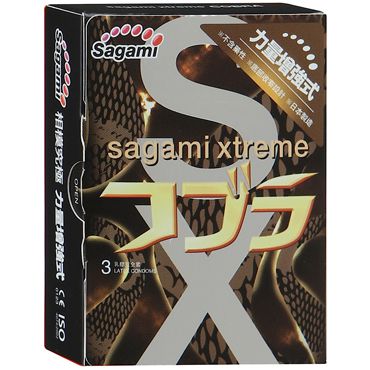 Суженные к основанию презервативы Sagami Xtreme COBRA - 3 шт. - Sagami - купить с доставкой в Ростове-на-Дону
