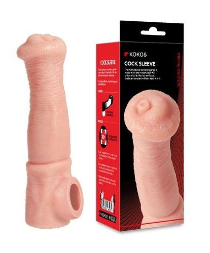 Телесная фантазийная насадка на член Cock Sleeve Size L - KOKOS - в Ростове-на-Дону купить с доставкой