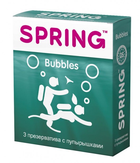 Презервативы SPRING BUBBLES с пупырышками - 3 шт. - SPRING - купить с доставкой в Ростове-на-Дону