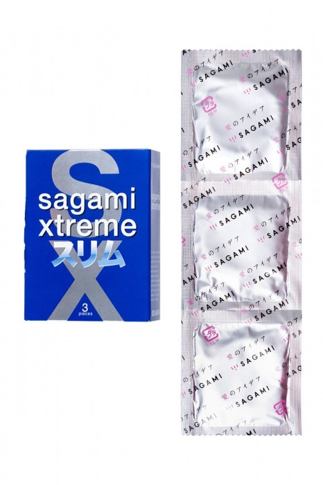 Розовые презервативы Sagami Xtreme FEEL FIT 3D - 3 шт. - Sagami - купить с доставкой в Ростове-на-Дону