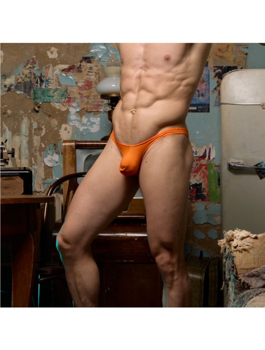 Оранжевые мужские хлопковые трусы-бразилиана - DonDon купить с доставкой