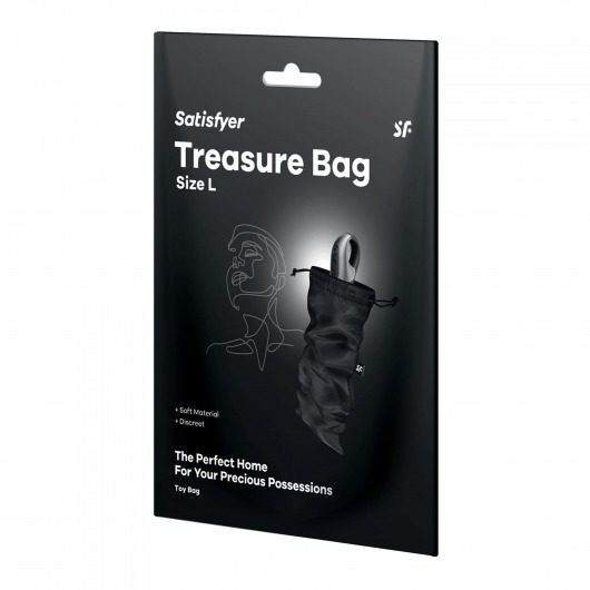 Черный мешочек для хранения игрушек Treasure Bag L - Satisfyer - купить с доставкой в Ростове-на-Дону