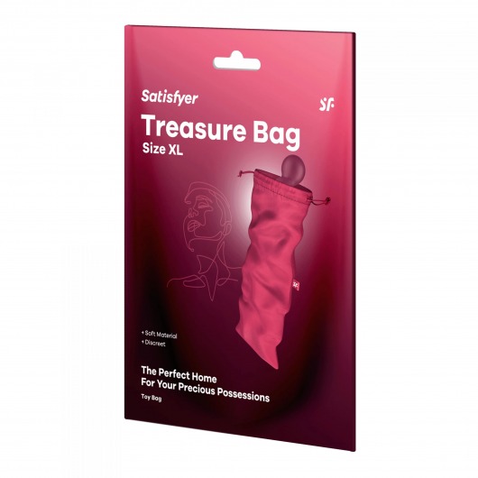 Розовый мешочек для хранения игрушек Treasure Bag XL - Satisfyer - купить с доставкой в Ростове-на-Дону