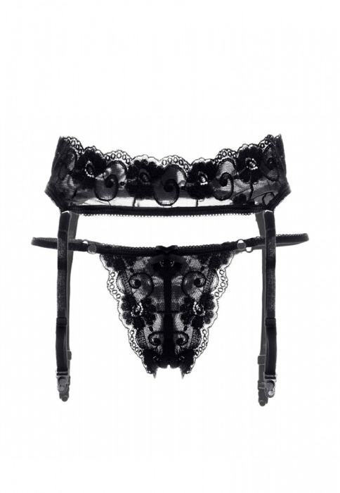 Кружевной пояс для чулок и трусики-стринги из такого же кружева - Erolanta купить с доставкой