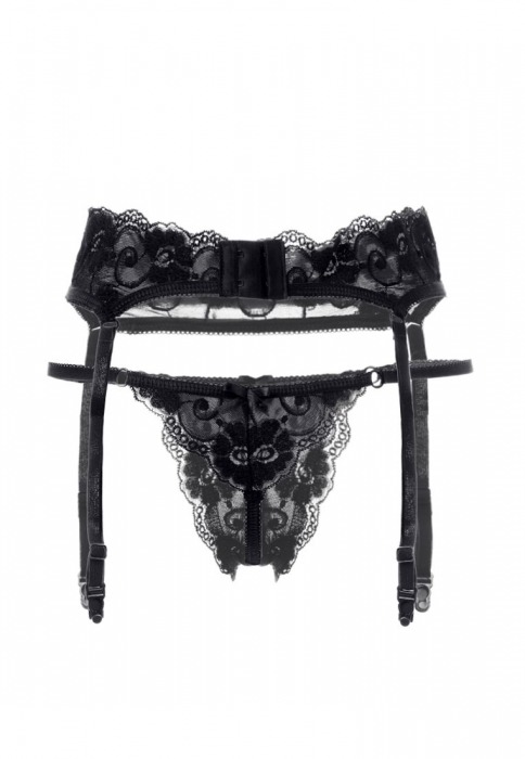 Кружевной пояс для чулок и трусики-стринги из такого же кружева - Erolanta купить с доставкой