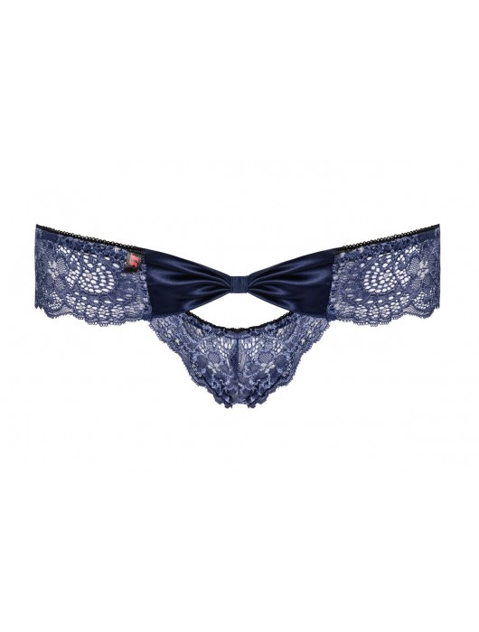 Оригинальные кружевные трусики с окошком и поясом-бантом - Obsessive купить с доставкой