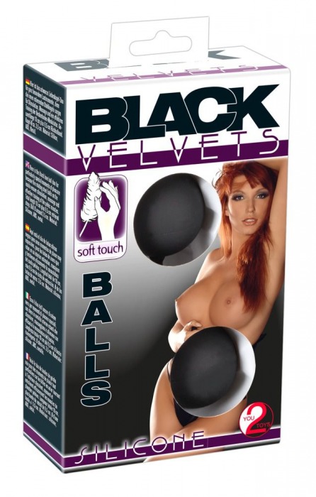 Черные вагинальные шарики с петлёй Black Velvets - Orion
